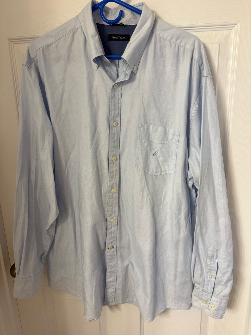 Nautica Light Blue Long-Sleeve Button-Down Shirt